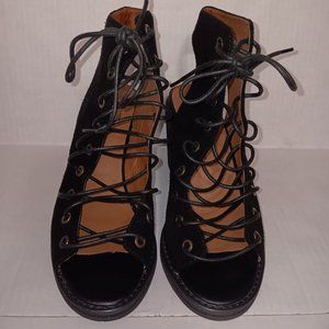 JEFFREY CAMPBELL FOR FREE PEOPLE MINIMAL LACE UP BOOTIE SANDALS